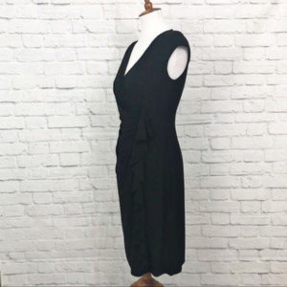 America Living V-Neck Cap-Sleeve Ruched Dress 6 - Picture 2 of 4